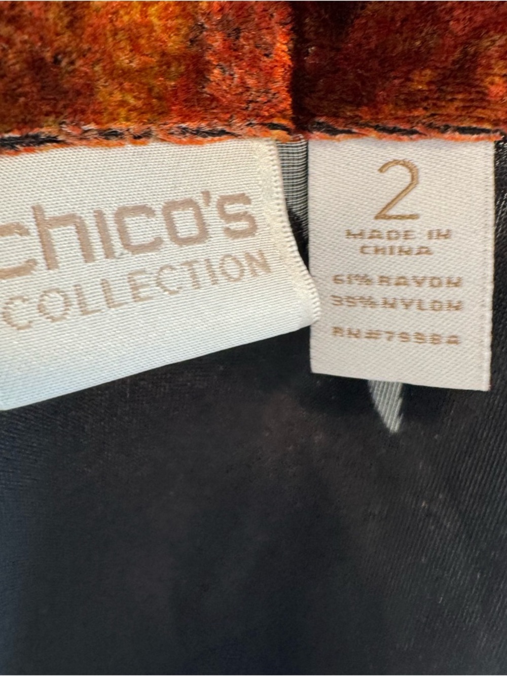 Chico’s Velvet Burnout Open Front Cardigan Kimono Size 2 Large/12 - Picture 6 of 6